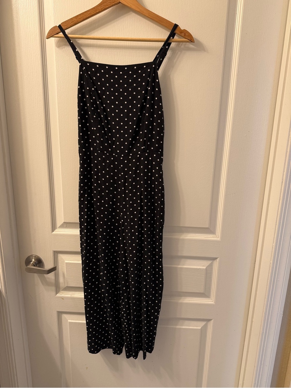 Old Navy Black Polka Dot Midi Jumpsuit